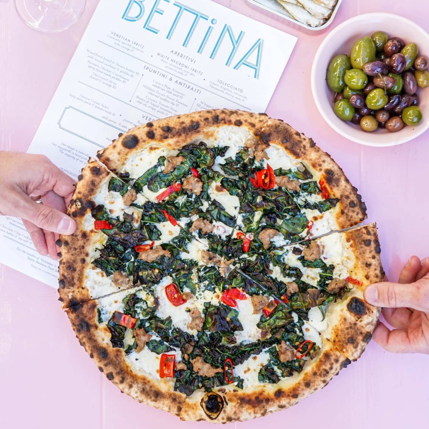 Bettina's Kale Sausage Pizza